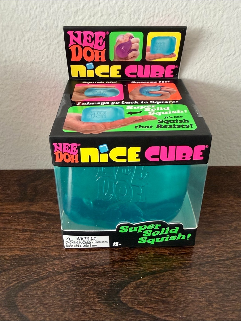 NeeDoh Nice Cube Teal Squish Toy - Blue